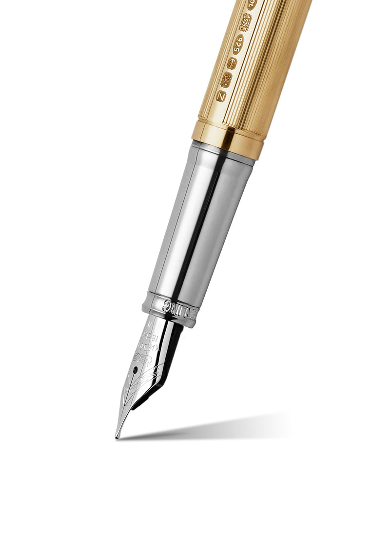 The Pinstripe 72 Gold Vermeil Standard Fountain Pen - YARD-O-LED