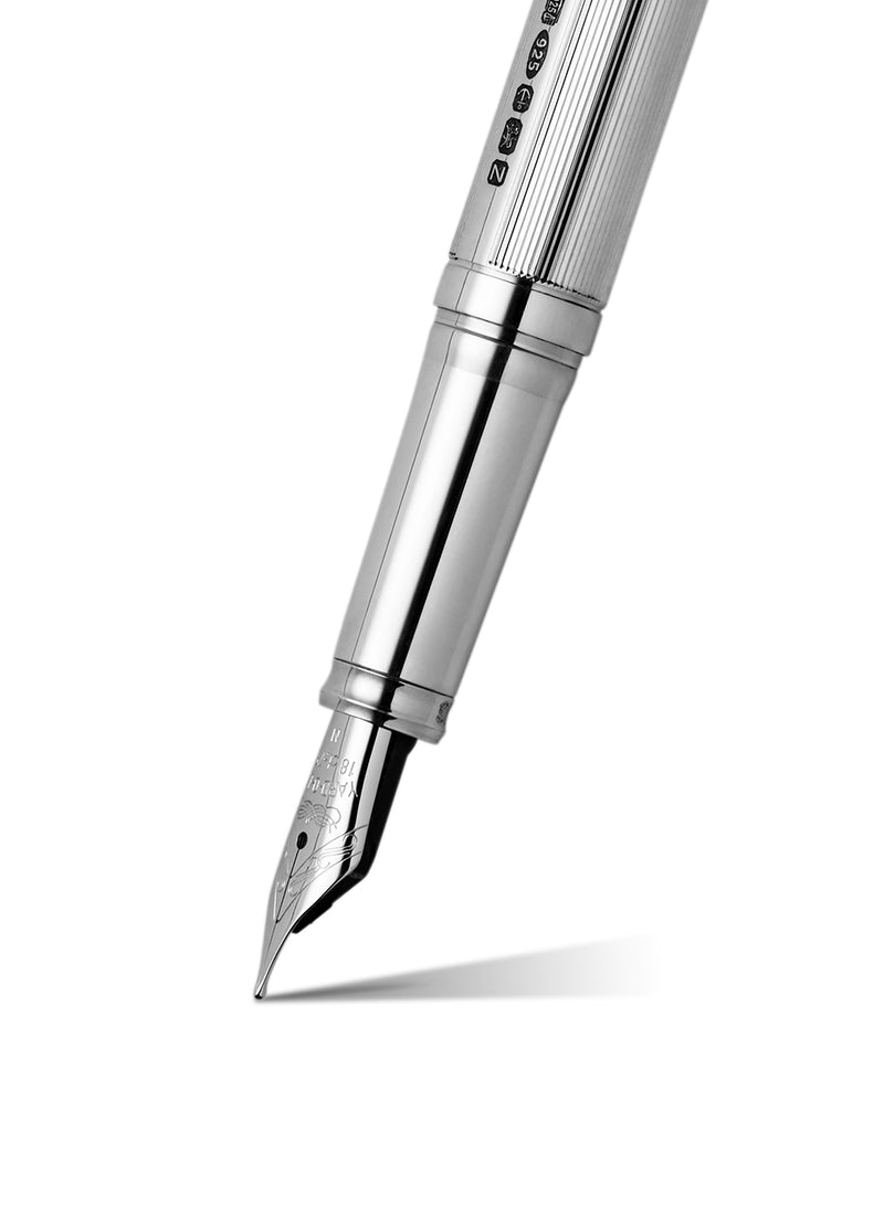 The Pinstripe 72 Sterling Silver Standard Fountain Pen - YARD-O-LED