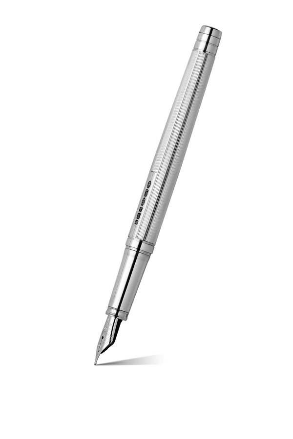 The Pinstripe 72 Sterling Silver Standard Fountain Pen - YARD-O-LED
