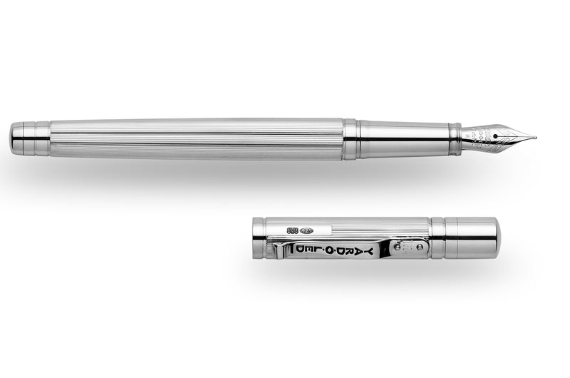 The Pinstripe 72 Sterling Silver Standard Fountain Pen - YARD-O-LED